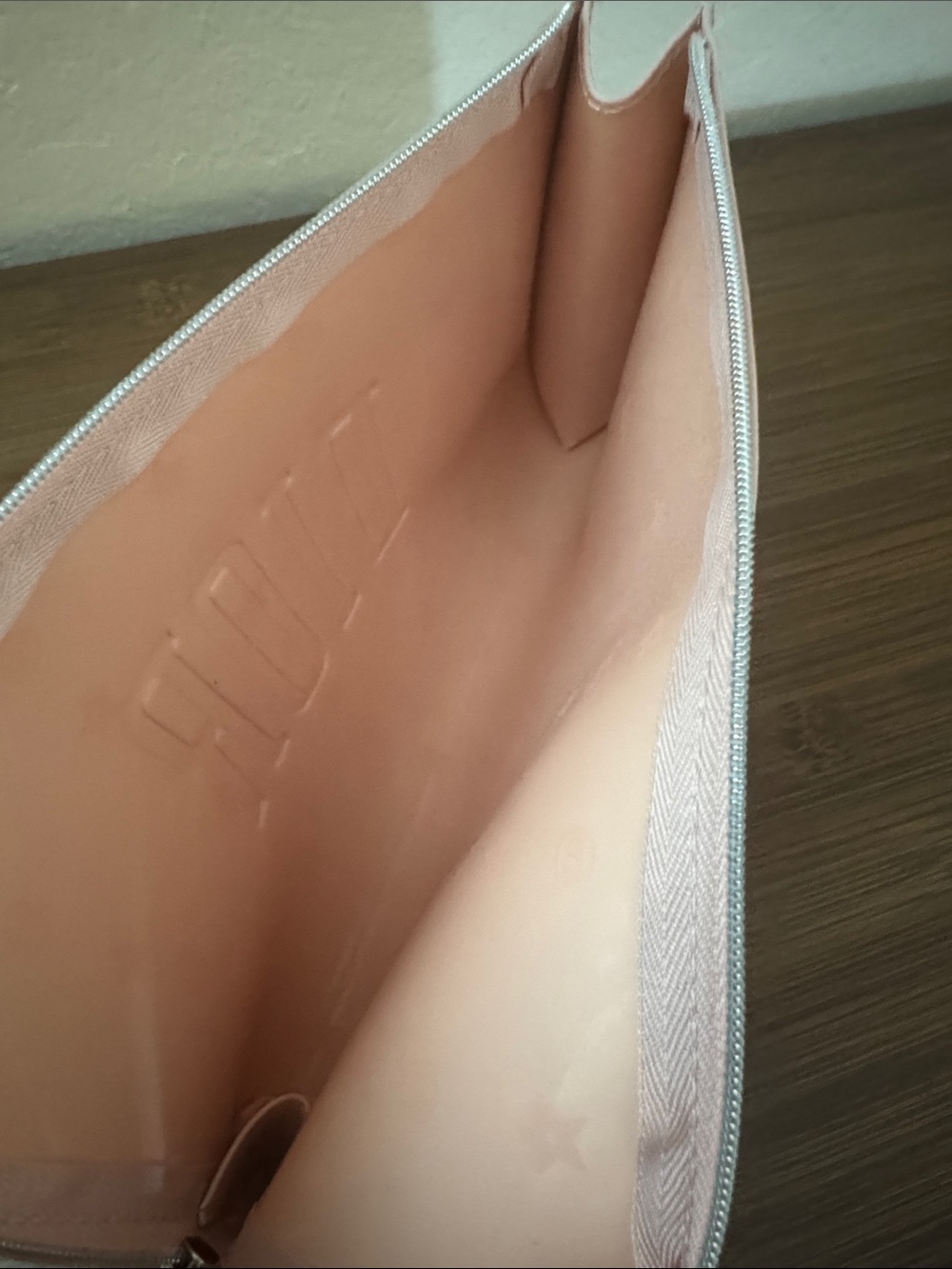 Dior Light Pink Embossed Logo Zip Pouch - Picture 3 of 5